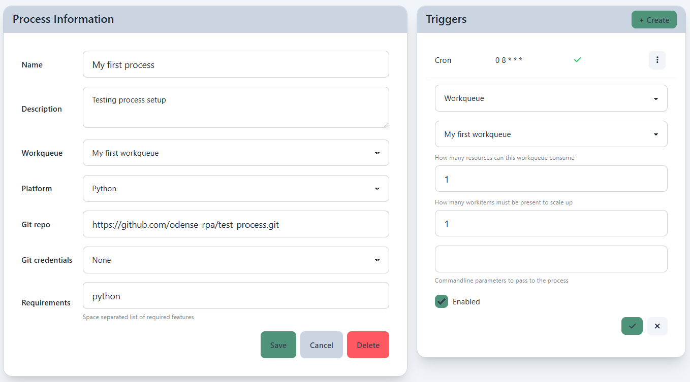 Creating a workqueue trigger